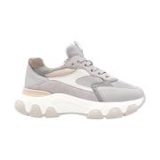 Hogan Grå Mocka Sneakers med Chunky Sula Gray, Dam