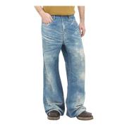 Diesel Vintage Distressed Jeans med Devoré Behandling Blue, Herr