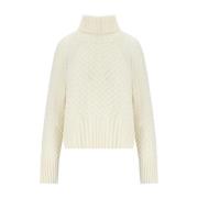 Barbour Ecru Turtleneck Ullblandning Tröja White, Dam