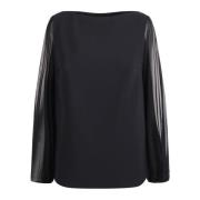 Chiara Boni Svart Shanti Illusion Blus Black, Dam