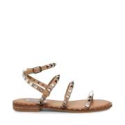 Steve Madden Nitar Beige Korsrem Sandaler Beige, Dam