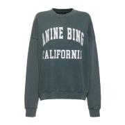 Anine Bing Grön Tvättad Jersey Sweatshirt Green, Dam