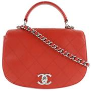 Chanel Vintage Pre-owned Laeder axelremsvskor Red, Dam