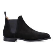 Crockett & Jones Svarta Chelsea-stövlar med 'V'-elastik Black, Herr