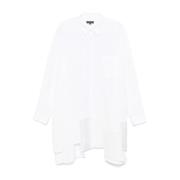 Comme des Garçons Paljetter Satin Klassisk Krage Skjorta White, Herr