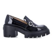 Stuart Weitzman Svart Stängd Loafer med Kristallspänne Black, Dam