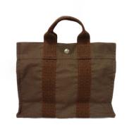 Hermès Vintage Pre-owned Canvas handvskor Brown, Dam