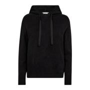 Co'Couture Svart Hoodie Stickad Strik 32168 Black, Dam