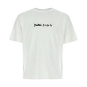 Palm Angels Logo Print Crew Neck T-shirts White, Herr