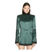 MM6 Maison Margiela Blazer Klänning med satinfinish Green, Dam