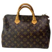 Louis Vuitton Vintage Pre-owned Belagd canvas handvskor Brown, Dam