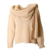 Amélie & Amélie Offwhite Knitwear Trento Sweater Beige, Dam