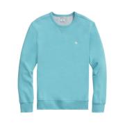 Brooks Brothers Stretch Sueded Cotton Jersey Sweatshirt Blue, Herr