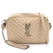 Saint Laurent Vintage Pre-owned Laeder axelremsvskor Beige, Dam