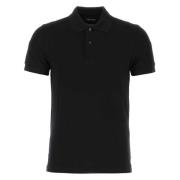 Tom Ford Pique Polo Tennis T-Shirt Black, Herr