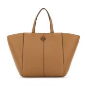 Tory Burch Stilren Camel Leather Carryall Handväska Brown, Dam