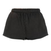 Entire Studios Svarta Tvättade Micro Shorts Black, Dam