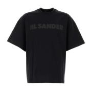 Jil Sander Svart Logot-shirt Black, Herr