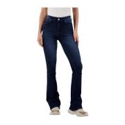 Raizzed Mörk sten Highwaist Flare Jeans Blue, Dam