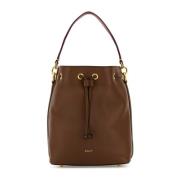 Bally Stilren Code Bucket Bag i Karamell Brown, Dam