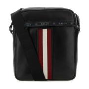 Bally Stilren Svart Läder Crossbody-väska Black, Herr