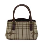 Burberry Vintage Pre-owned Canvas handvskor Beige, Dam