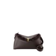 TotêMe Shearling T-Lock Clutch - Brun Brown, Dam