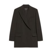 Max Mara Weekend Svart dubbelknäppt ullblazer Black, Dam