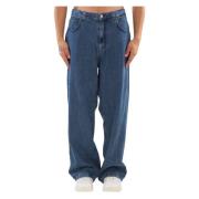 Garment Workshop Baggy Stonewash Jeans Blue, Herr