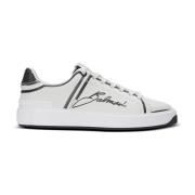 Balmain B-Court tryckta kalvskinnstränare White, Herr