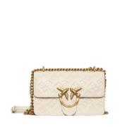 Pinko Mini Monogram Kalv Väska White, Dam