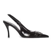 Diesel Oval Slingback Skor Black, Dam