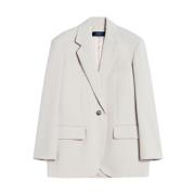 Max Mara Weekend Oversized Blazer i Beige Ullblandning Beige, Dam