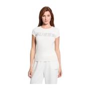 Guess T-shirt i textil White, Dam