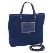 Prada Vintage Pre-owned Nylon handvskor Blue, Dam