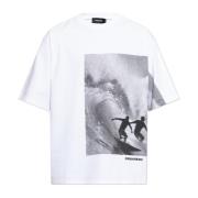 Dsquared2 T-shirt med tryck White, Herr