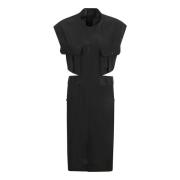 Saint Laurent Svart Robe Klänning Black, Dam