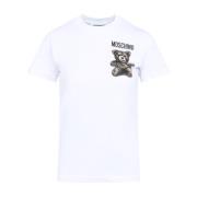 Moschino Vit T-shirt med unik design White, Dam