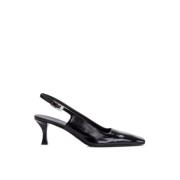 Proenza Schouler Svarta läder Slingback Trap Pumps Black, Dam