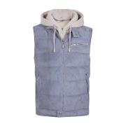 Eleventy Biker Mocka och Kashmir Gilet Blue, Herr