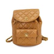 Chanel Vintage Pre-owned Laeder ryggsckar Beige, Dam