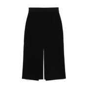 Tibi Svart Crepe Stickad Midi Kjol Black, Dam