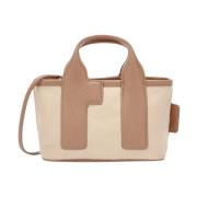 Furla Lättviktig Nylon Mini Crossbody Väska Beige, Dam