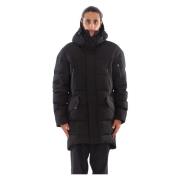 Krakatau Svart Mid-Length Down Parka Black, Herr