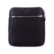 Emporio Armani Svart Crossbody Väska Logo Fram Dragkedja Black, Herr