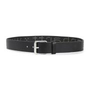 Carhartt Wip Svart Silver Script Studs Bälte Black, Herr