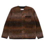 Universal Works Brun Ombre Fleece Cardigan Brown, Dam