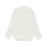 Studio Nicholson Randig Poplin Skjorta White, Herr