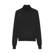 Saint Laurent Ull Turtleneck Sweater Pullover Black, Dam