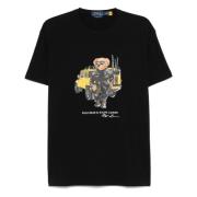 Polo Ralph Lauren Broderad 'Polo Bear' Bomull T-shirt Black, Herr